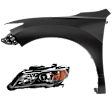 2-Piece Kit Driver Side HID/Xenon Headlight, Without bulb(s), includes Fender, CAPA Certified