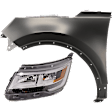 2-Piece Kit Driver Side HID/Xenon Headlight, With bulb(s), includes Fender, CAPA Certified