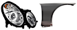 2-Piece Kit Passenger Side HID/Xenon Headlight, With bulb(s), includes Fender