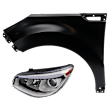 2-Piece Kit Driver Side Halogen Headlight, With bulb(s), includes Fender, CAPA Certified