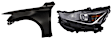 2-Piece Kit Driver Side LED Headlight, Without bulb(s), includes Fender