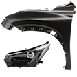 2-Piece Kit Driver Side LED Headlight, Without bulb(s), includes Fender, CAPA Certified
