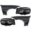 4-Piece Kit Driver Side and Passenger Side LED Headlight, With bulb(s), includes Fender