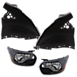 4-Piece Kit Driver Side and Passenger Side Halogen Headlight, With bulb(s), includes Fender