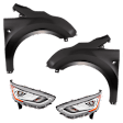 4-Piece Kit Driver Side and Passenger Side HID/Xenon Headlight, With bulb(s), includes Fender