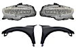 4-Piece Kit Driver Side and Passenger Side LED Headlight, With bulb(s), includes Fender, CAPA Certified