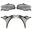 4-Piece Kit Driver Side and Passenger Side LED Headlight, With bulb(s), includes Fender, CAPA Certified