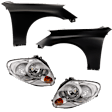 4-Piece Kit Driver Side and Passenger Side HID/Xenon Headlight, With bulb(s), includes Fender