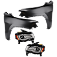 4-Piece Kit Driver Side and Passenger Side HID/Xenon Headlight, With bulb(s), includes Fender