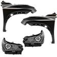 4-Piece Kit Driver Side and Passenger Side LED Headlight, With bulb(s), includes Fender