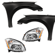 4-Piece Kit Driver Side and Passenger Side HID/Xenon Headlight, With bulb(s), includes Fender