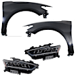 4-Piece Kit Driver Side and Passenger Side LED Headlight, With bulb(s), includes Fender, CAPA Certified