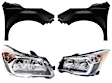 4-Piece Kit Driver Side and Passenger Side Halogen Headlight, With bulb(s), includes Fender, CAPA Certified