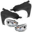 4-Piece Kit Driver Side and Passenger Side LED Headlight, With bulb(s), includes Fender, CAPA Certified