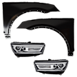 4-Piece Kit Driver Side and Passenger Side HID/Xenon Headlight, Without bulb(s), includes Fender