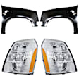 4-Piece Kit Driver Side and Passenger Side HID/Xenon Headlight, With bulb(s), includes Fender, CAPA Certified