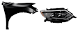 2-Piece Kit Passenger Side LED Headlight, With bulb(s), includes Fender, CAPA Certified