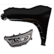 2-Piece Kit Driver Side Halogen Headlight, Without bulb(s), includes Fender, CAPA Certified