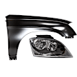 2-Piece Kit Passenger Side Halogen Headlight, With bulb(s), includes Fender