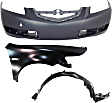 2006 Acura TL - 3-Piece Kit Front Primed Bumper Cover, Includes (1) Bumper Cover, (1) Fender, and (1) Fender Liner