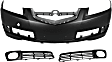 2007-2008 Acura TL - 3-Piece Kit, Front Primed Bumper Cover, Includes (1) Bumper Cover and (2) Fog Light Trim