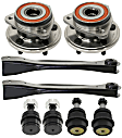 8-Piece Kit Front, Driver and Passenger Side, Upper Control Arm with Ball Joints and Wheel Hubs, Four Wheel Drive