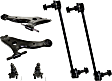 6-Piece Kit Front, Driver and Passenger Side Control Arm Kit, Includes (2) Ball Joint, (2) Control Arm, and (2) Sway Bar Link