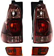 4-Piece Kit Driver and Passenger Side Halogen Tail Light, Without bulb(s), Includes (2) Bumper Reflector and (2) Tail Light