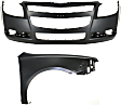 2010 Chevrolet Malibu - 2-Piece Kit Front Primed Bumper Cover, Sedan, Includes (1) Bumper Cover and (1) Fender