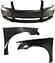 3-Piece Kit, Front Primed Bumper Cover, Includes (1) Bumper Cover and (2) Fender