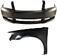 2-Piece Kit, Front Primed Bumper Cover, Includes (1) Bumper Cover and (1) Fender
