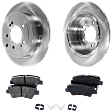 2-Wheel Set Rear Brake Disc and Pad Kit, Plain Surface 5 Lugs 302.01 mm Ceramic Pro-Line Series, Includes (2) Brake Disc and (1) Brake Pad Set