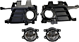 4-Piece Kit, Front, Driver and Passenger Side Halogen Fog Light, With bulb(s), Includes (2) Fog Light and (2) Fog Light Trim