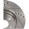 2020 Infiniti Q50 - 4-Piece Kit Front Brake Disc and Pad Kit, Cross-drilled and Slotted, Ceramic, 3.0L 6Cyl,  Includes (2) Brake Disc and (1) Brake Pad Set