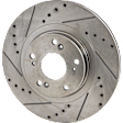 2012 Toyota Highlander Limited - 4-Wheel Set Front and Rear Brake Disc and Pad Kit, Cross-drilled and Slotted, Front-327.91 mm/Rear-309 mm, 3.5L 6Cyl,  Includes (4) Disc and (2) Pad Set