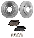 2-Wheel Set Rear Brake Disc and Pad Kit, Plain Surface 5 Lugs 284 mm Ceramic Pro-Line Series, Includes (1) Brake Pad Set and (2) Brake Disc