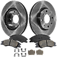 2-Wheel Set Front Brake Disc and Pad Kit, Plain Surface 4 Lugs 275.08 mm Ceramic Pro-Line Series, Includes (1) Brake Pad Set and (2) Brake Disc