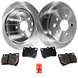 2-Wheel Set Rear Brake Disc and Pad Kit, Plain Surface 5 Lugs 291.08 mm Ceramic Pro-Line Series, Includes (2) Brake Disc and (1) Brake Pad Set