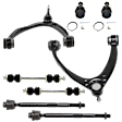8-Piece Kit Front, Driver and Passenger Side, Upper Control Arm Kit, Includes (2) Ball Joint, (2) Control Arm, (2) Sway Bar Link, and (2) Tie Rod End