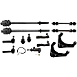 13-Piece Kit FrontDriver and Passenger SideUpper Control Arm Kit Includes (2) Control Arm, (2) Ball Joint, (4) Tie Rod End, (1) Pitman Arm, (1) Idler Arm, (1) Idler Arm Bracket and (2) Sway Bar Link