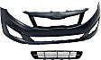 2-Piece Kit Front Primed Bumper Cover, USA Built Vehicle, Except Hybrid, Includes (1) Bumper Cover and (1) Bumper Grille