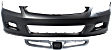 2006 Honda Accord - 2-Piece Kit Front Primed Bumper Cover, Sedan,  Includes (1) Bumper Cover and (1) Grille