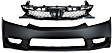 2009 Honda Civic - 2-Piece Kit Front Primed Bumper Cover, Sedan,  Includes (1) Bumper Cover and (1) Grille