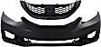 2-Piece Kit Front Primed Bumper Cover, HF / LX Models, Sedan, Includes (1) Bumper Cover and (1) Grille