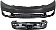 2-Piece Kit, Front Primed Bumper Cover, CAPA Certified, Includes (1) Bumper Cover and (1) Grille
