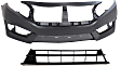 2017 Honda Civic - 2-Piece Kit Front Primed Bumper Cover,  USA Built Vehicle, Sedan, CAPA Certified  Includes (1) Bumper Cover and (1) Bumper Grille