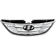 2011-2013 Hyundai Sonata - 2-Piece Kit, Grille Chrome Shell with Paintable Insert, For Models With Type 1 Main Grille, Includes (1) Bumper Cover and (1) Grille