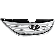 2011-2013 Hyundai Sonata - 2-Piece Kit, Grille Chrome Shell with Paintable Insert, For Models With Type 1 Main Grille, Includes (1) Bumper Cover and (1) Grille