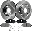2-Wheel Set Front Brake Disc and Pad Kit, Plain Surface 5 Lugs 295.91 mm Ceramic Pro-Line Series, Includes (2) Brake Disc and (1) Brake Pad Set