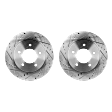 2-Wheel Set Front Brake Disc and Pad Kit, Cross-drilled and Slotted 5 Lugs 308 mm Semi-metallic 4WD Pro-Line Series, Includes (1) Brake Pad Set and (2) Brake Disc